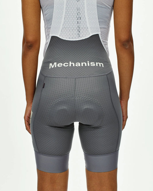 PAS NORMAL STUDIO Mechanism Logo Women Bib Shorts - Medium Grey