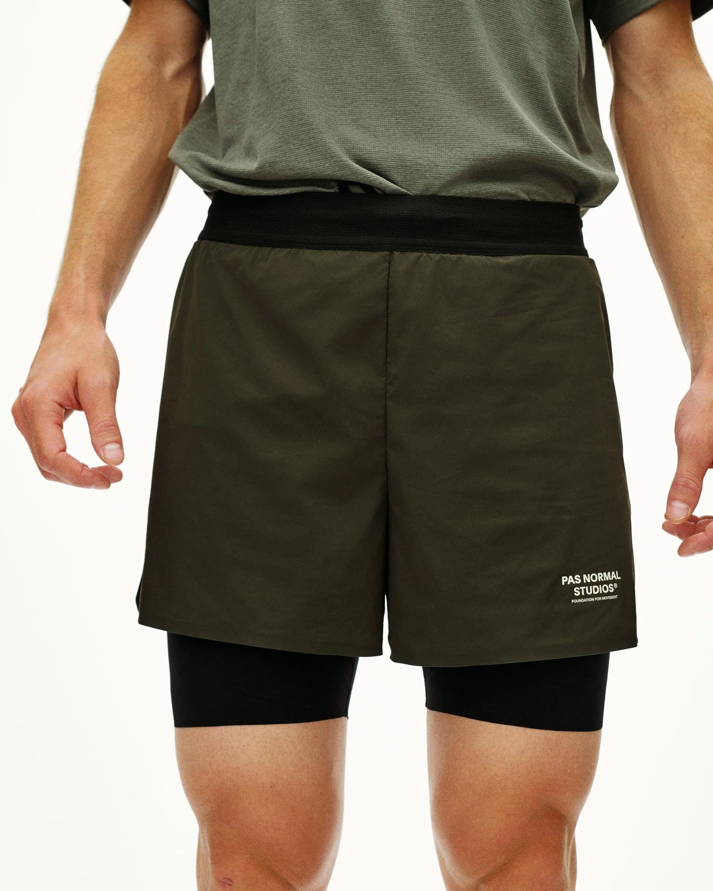 PAS NORMAL STUDIOS Balance 2 In 1 Shorts - Dark Olive
