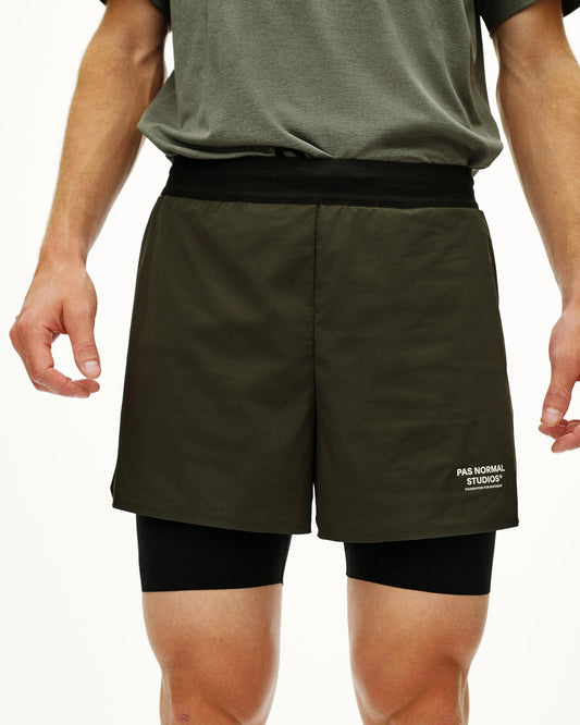 PAS NORMAL STUDIOS Balance 2 In 1 Shorts - Dark Olive