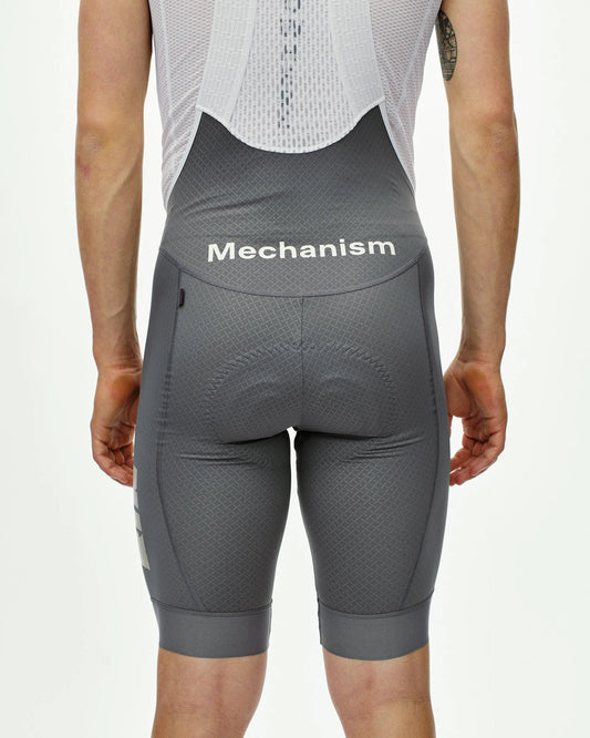 PAS NORMAL STUDIOS Mechanism Logo Bib Shorts - Medium Grey