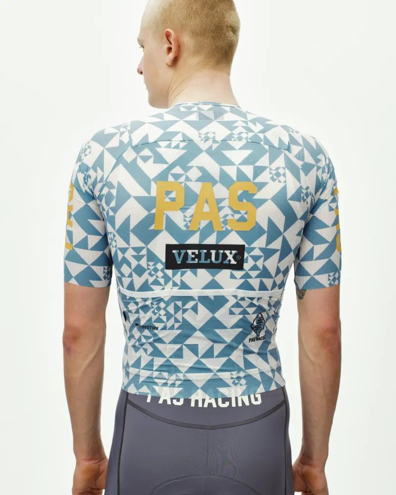 PAS NORMAL STUDIOS Mechanism Pro Men`s Jersey - AOP Origami Light Blue