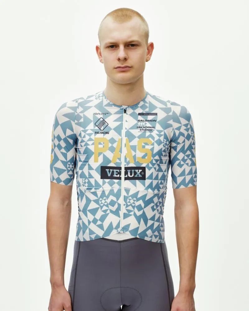 PAS NORMAL STUDIOS Mechanism Pro Men`s Jersey - AOP Origami Light Blue