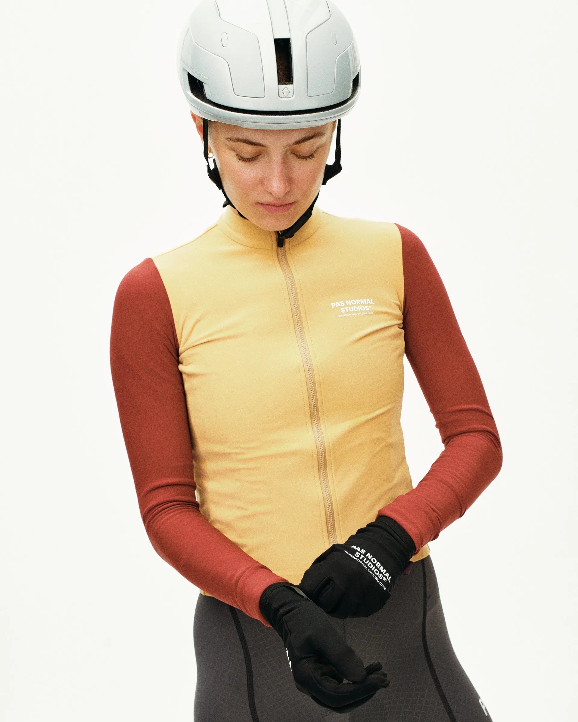 PAS NORMAL STUDIOS Mechanism Women Long Sleeve Jersey - Camel/Maroon