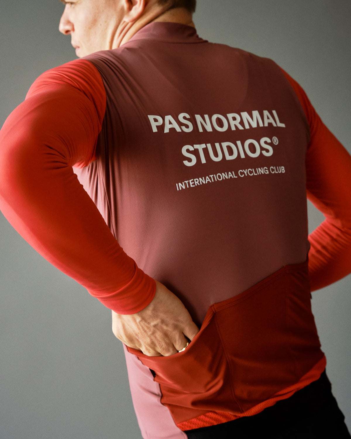 PAS NORMAL STUDIOS Men Mechanism Long Sleeve Jersey - Color Block Red