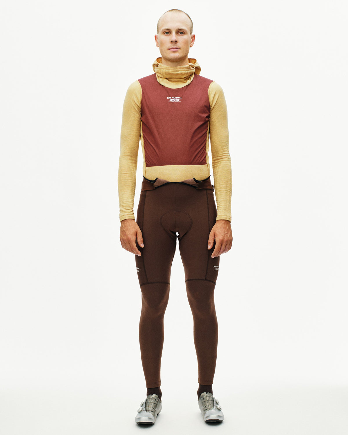 PAS NORMAL STUDIOS Men Thermal Hooded Windproof Base Layer - Camel / Marron