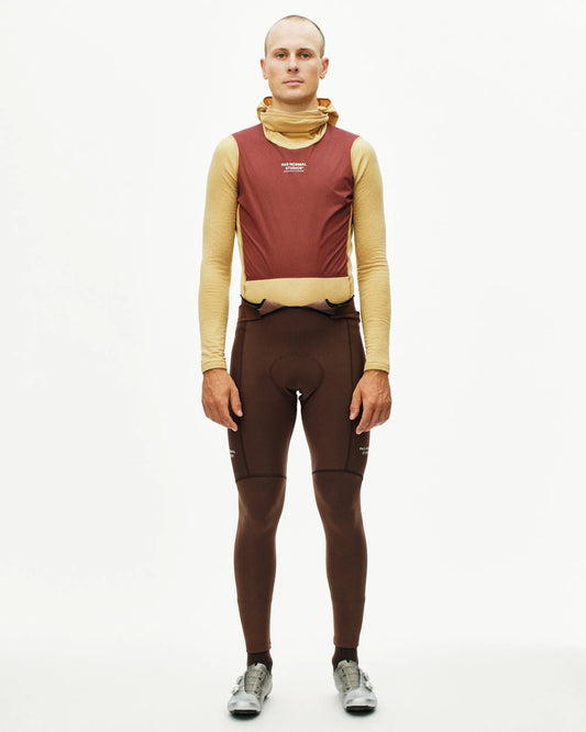PAS NORMAL STUDIOS Men Thermal Hooded Windproof Base Layer - Camel / Marron