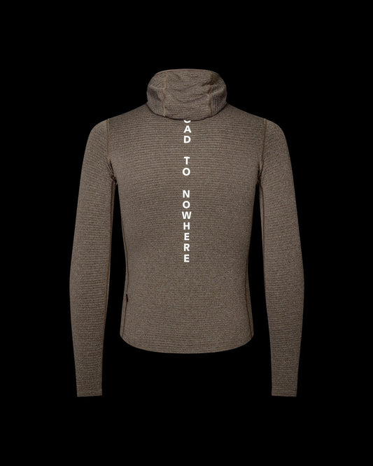PAS NORMAL STUDIOS Men Thermal Hooded Windproof Baselayer - Dark Coffee