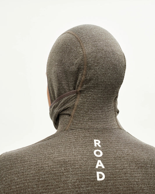 PAS NORMAL STUDIOS Men Thermal Hooded Windproof Baselayer - Dark Coffee