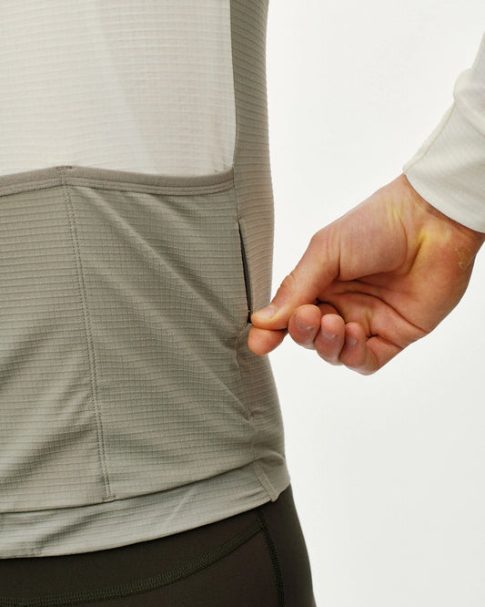 PAS NORMAL STUDIOS Men's Mechanism Pro Long Sleeve Jersey - Off White / Light Grey