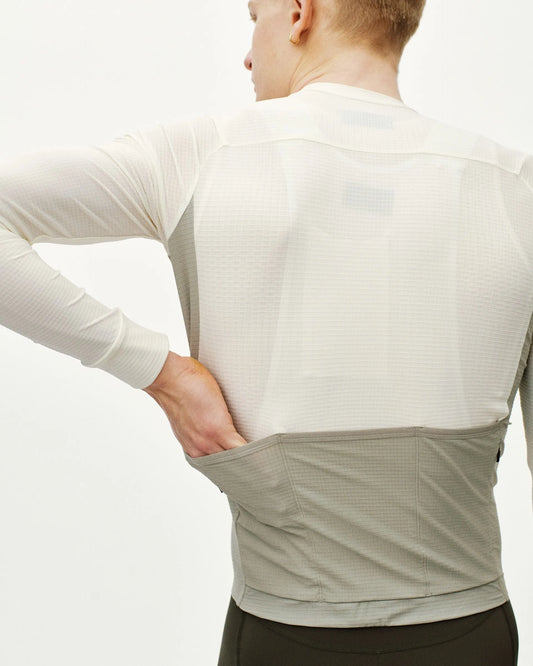 PAS NORMAL STUDIOS Men's Mechanism Pro Long Sleeve Jersey - Off White / Light Grey