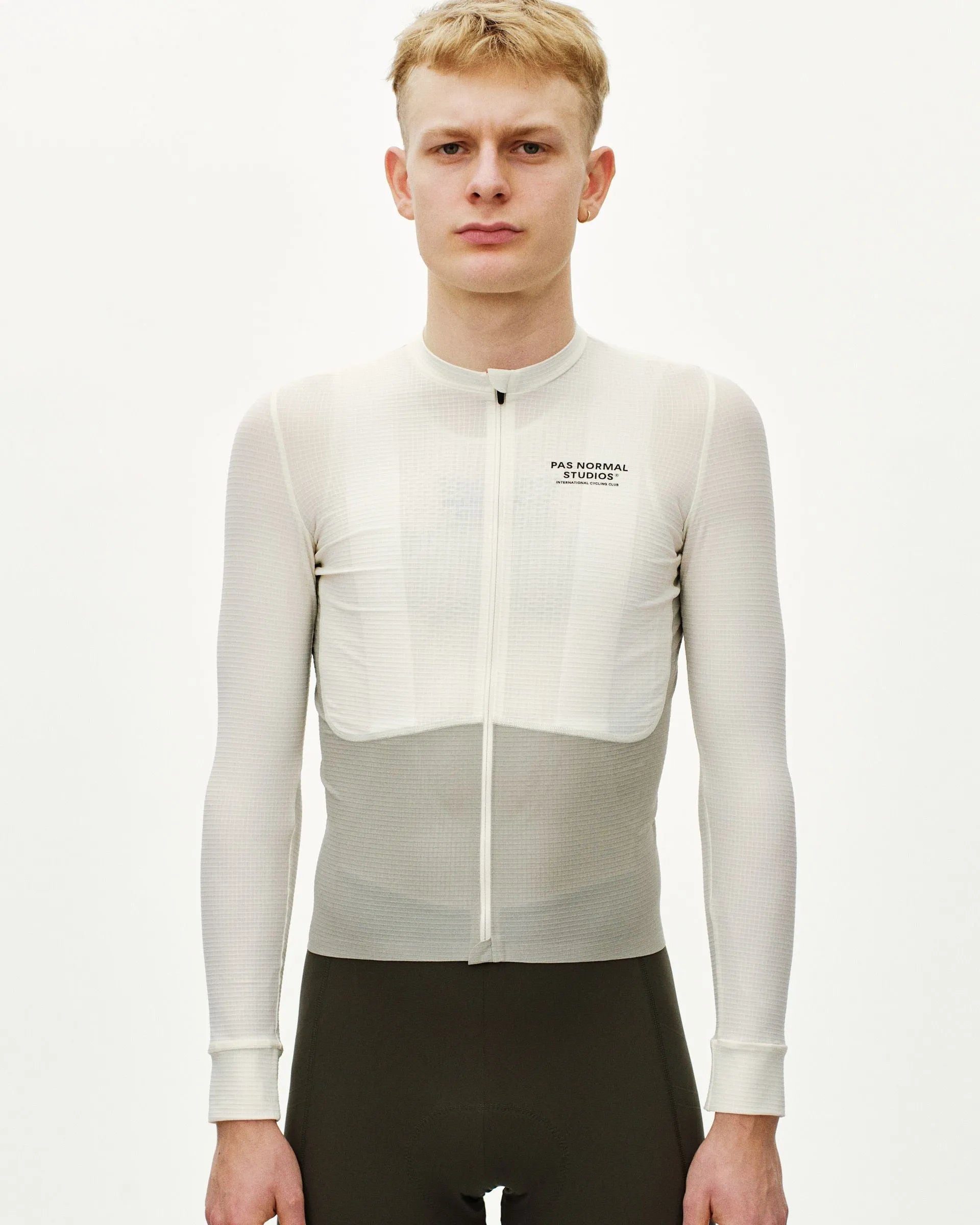 PAS NORMAL STUDIOS Men's Mechanism Pro Long Sleeve Jersey - Off White / Light Grey