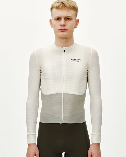 PAS NORMAL STUDIOS Men's Mechanism Pro Long Sleeve Jersey - Off White / Light Grey