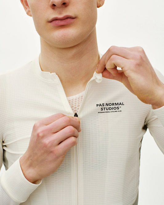 PAS NORMAL STUDIOS Men's Mechanism Pro Long Sleeve Jersey - Off White / Light Grey