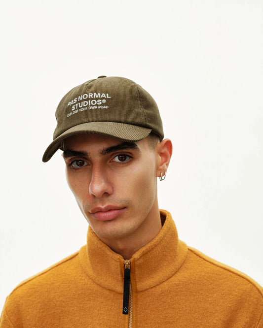 PAS NORMAL STUDIOS OFF-RACE TECH CORDUROY CAP - DEEP OLIVE
