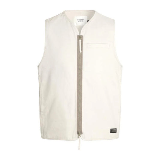 PAS NORMAL STUDIOS Off-Race Cotton Twill Vest - Limestone