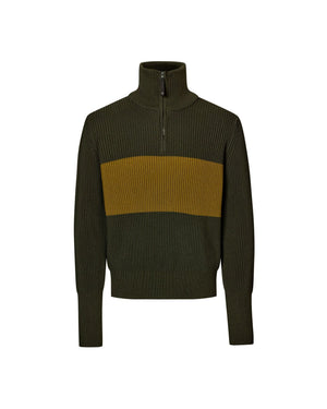 PAS NORMAL STUDIOS Off Race Merino Knit Half Zip - Olive