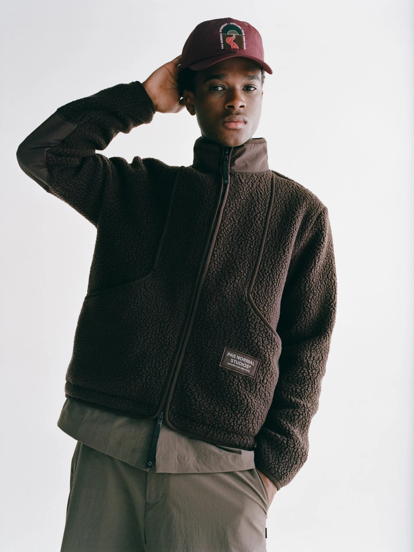 PAS NORMAL STUDIOS Off Race Pile Fleece Jacket - Light Brown