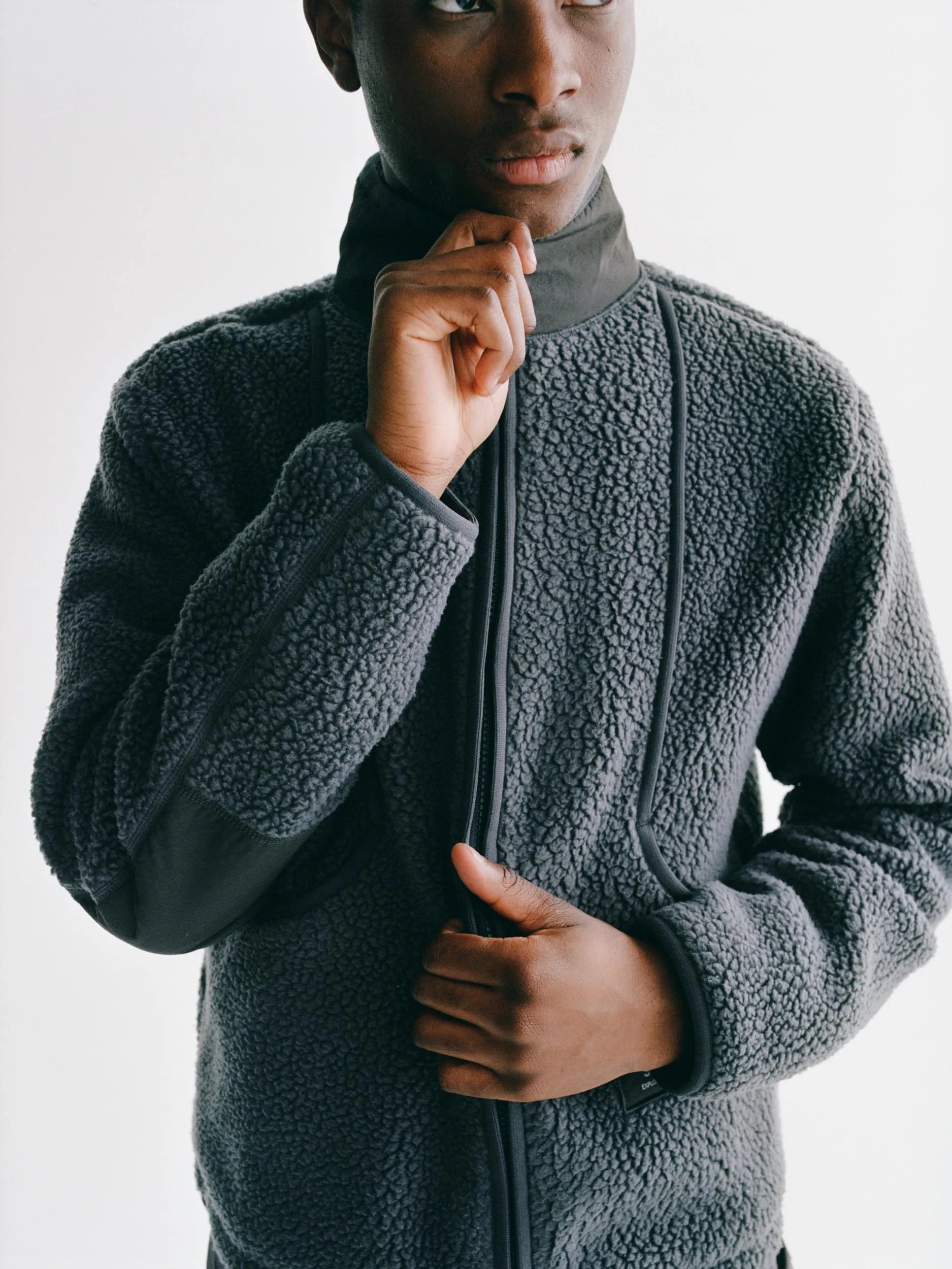 PAS NORMAL STUDIOS Off Race Pile Fleece Jacket - Steel