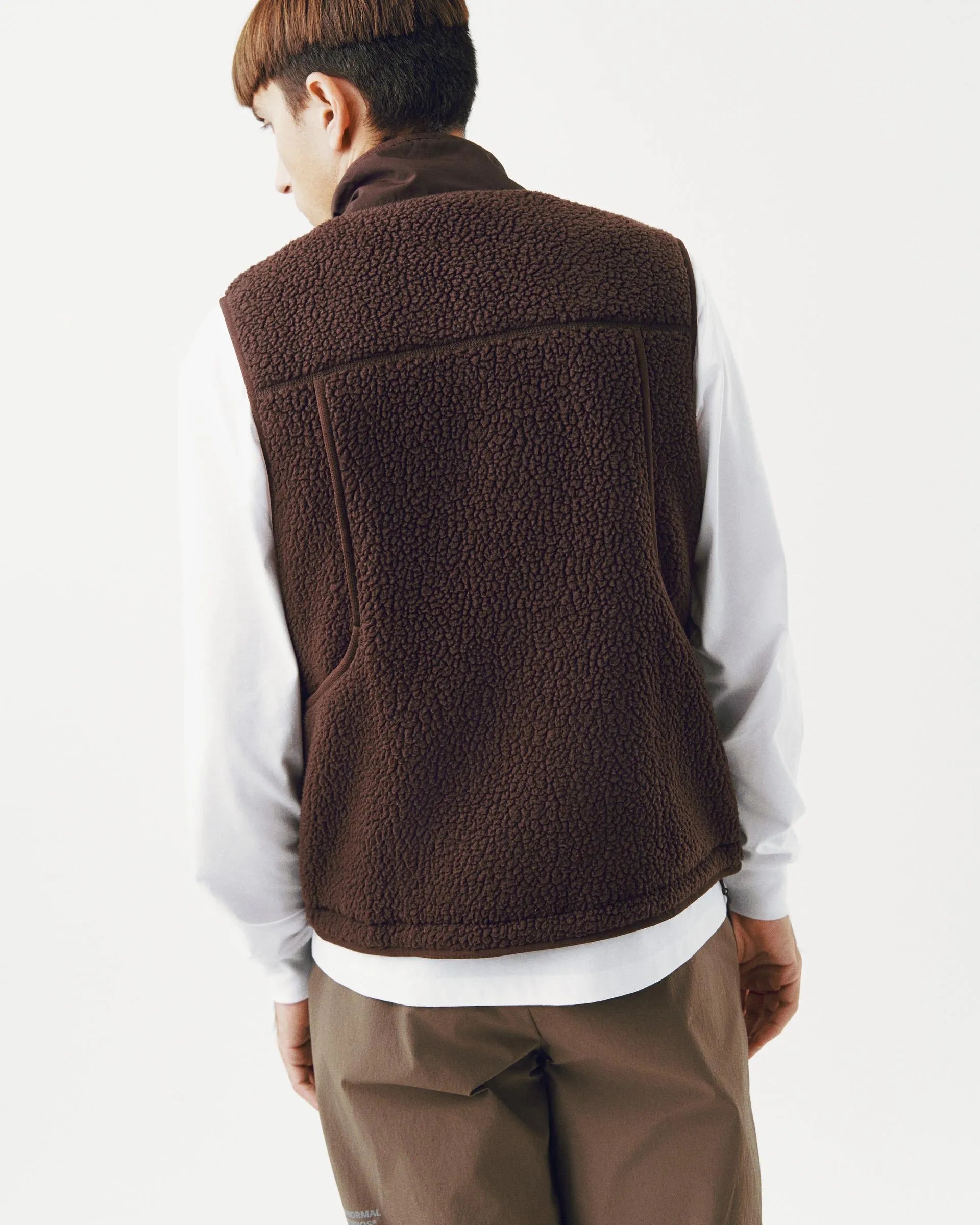 PAS NORMAL STUDIOS Off Race Pile Fleece Vest - Light Brown