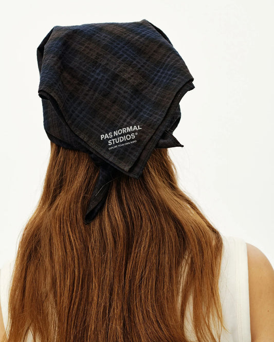 PAS NORMAL STUDIOS Off Race Seersucker Bandana - Dark Navy
