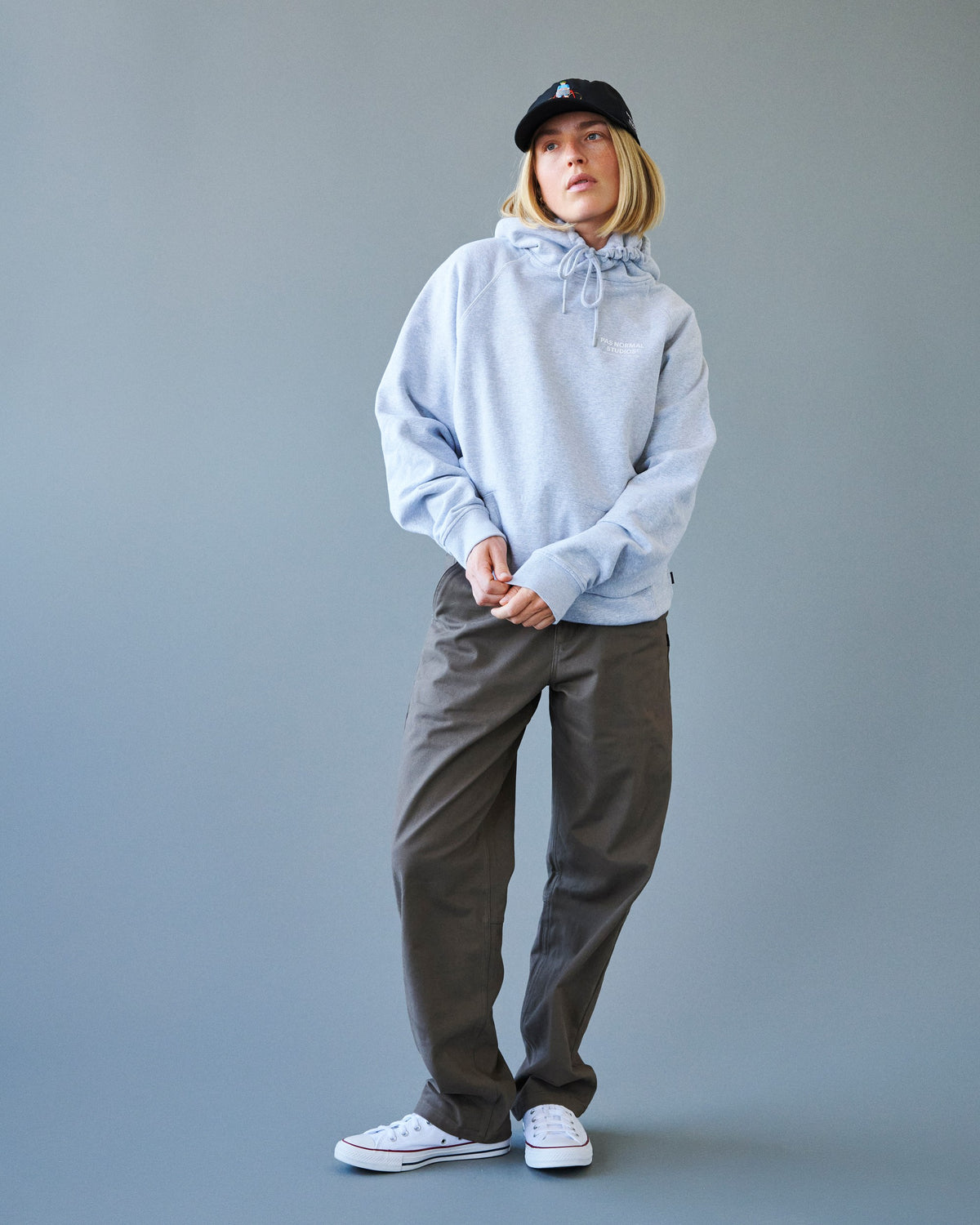 PAS NORMAL STUDIOS Porter Off-Race Logo Hoodie - Grey