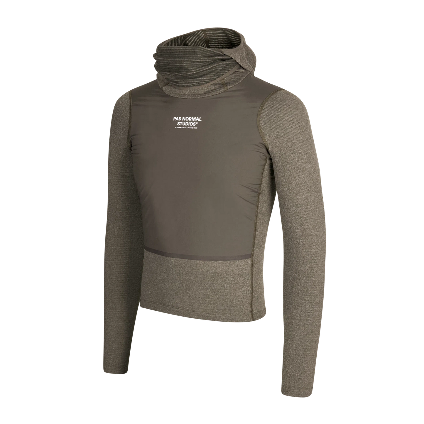 PAS NORMAL STUDIOS Thermal Hooded Windproof Baselayer - Dark Stone