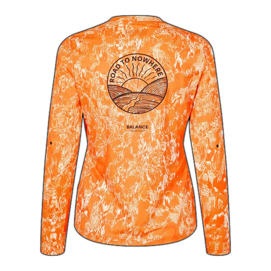 PAS NORMAL STUDIOS Women Balance Long Sleeve T-shirt - Orange AOP
