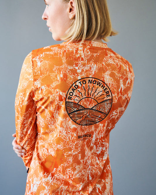 PAS NORMAL STUDIOS Women Balance Long Sleeve T-shirt - Orange AOP
