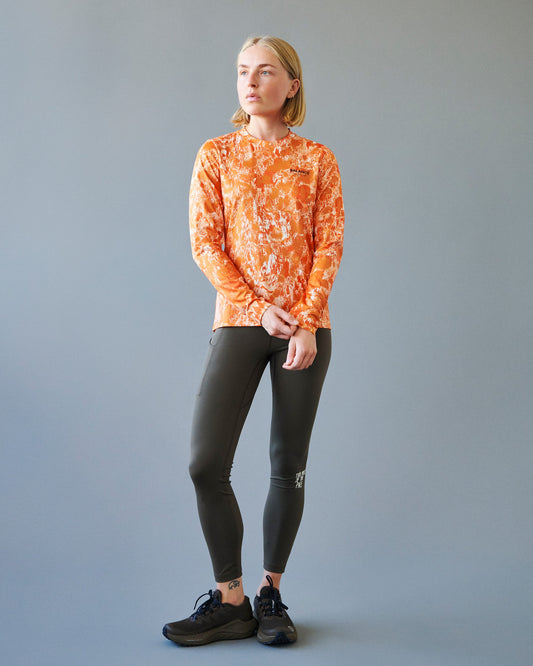 PAS NORMAL STUDIOS Women Balance Long Sleeve T-shirt - Orange AOP