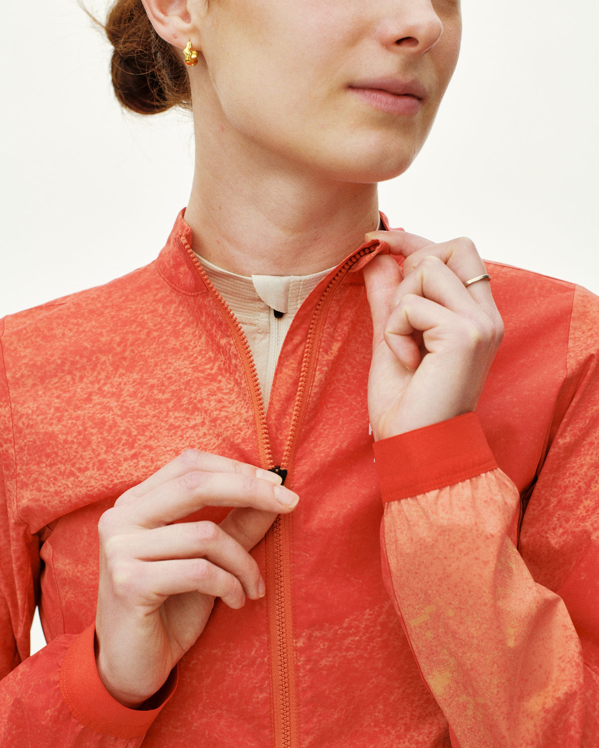 PAS NORMAL STUDIOS Women Mechanism Stow Away Jacket - AOP Hibiscus Orange