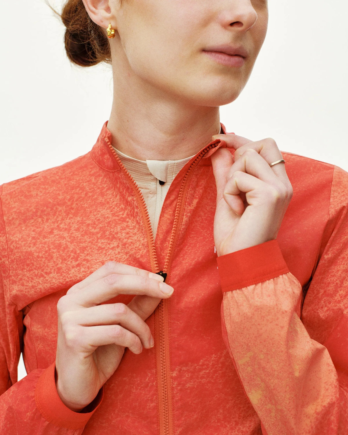 PAS NORMAL STUDIOS Women Mechanism Stow Away Jacket - AOP Hibiscus Orange