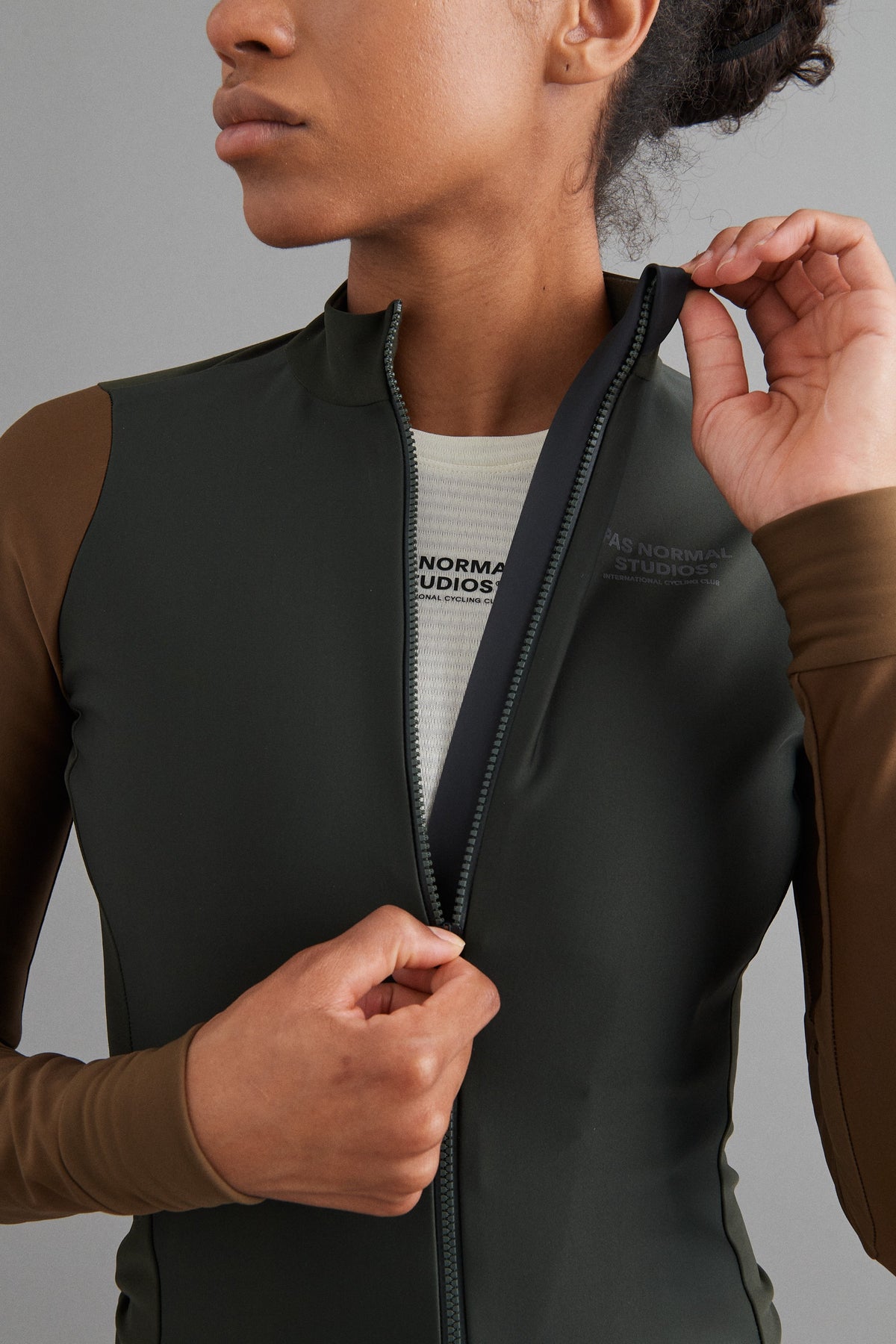 PAS NORMAL STUDIOS Women Mechanism Thermal Long Sleeve Jersey - Dark Olive / Army Brown
