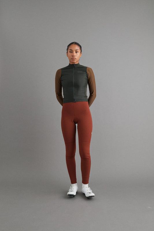 PAS NORMAL STUDIOS Women Mechanism Thermal Long Sleeve Jersey - Dark Olive / Army Brown