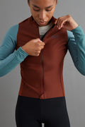 PAS NORMAL STUDIOS Women Mechanism Thermal Long Sleeve Jersey - Mahogany / Dusty Teal