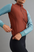 PAS NORMAL STUDIOS Women Mechanism Thermal Long Sleeve Jersey - Mahogany / Dusty Teal