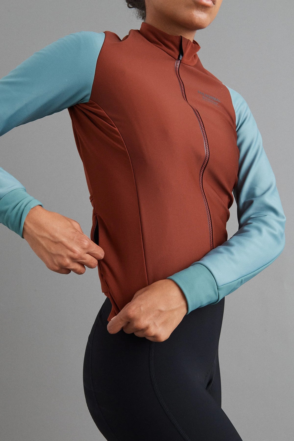 PAS NORMAL STUDIOS Women Mechanism Thermal Long Sleeve Jersey - Mahogany / Dusty Teal