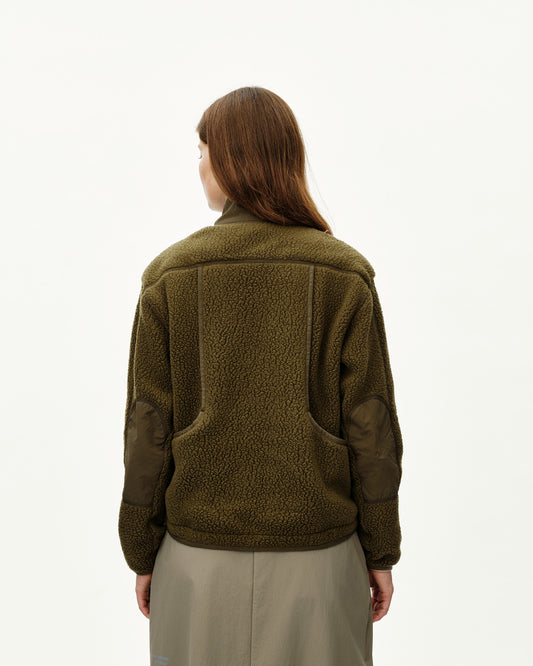 PAS NORMAL STUDIOS Women Off-Race Pile Fleece Jacket - Deep Olive