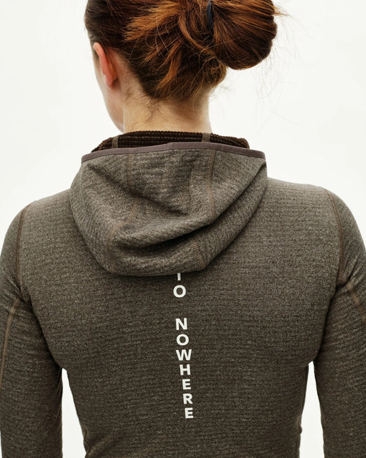 PAS NORMAL STUDIOS Women Thermal Hooded Baselayer Windproof - Dark Coffee