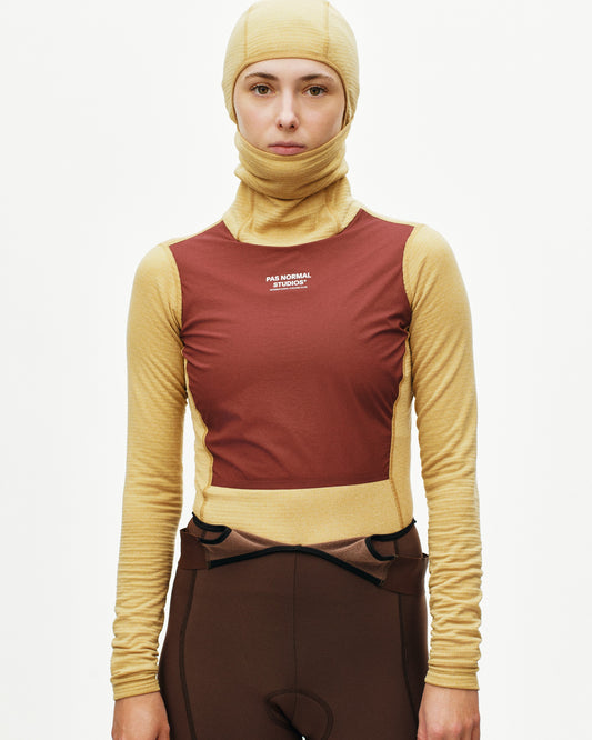 PAS NORMAL STUDIOS Women Thermal Hooded Windproof Base Layer - Camel / Marron