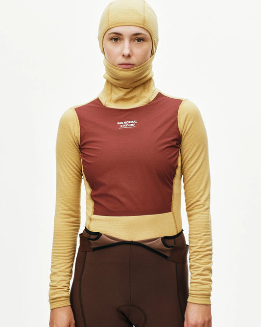 PAS NORMAL STUDIOS Women Thermal Hooded Windproof Base Layer - Camel / Marron