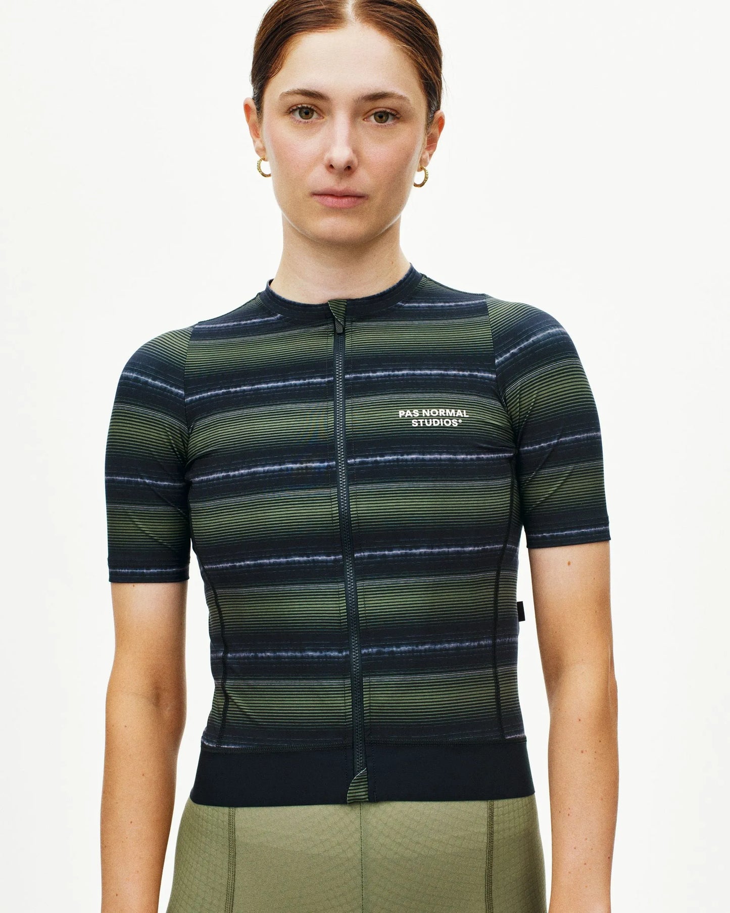 PAS NORMAL STUDIOS Women's Essential Jersey - Light Olive Stripe