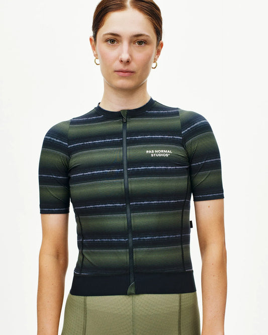 PAS NORMAL STUDIOS Women's Essential Jersey - Light Olive Stripe