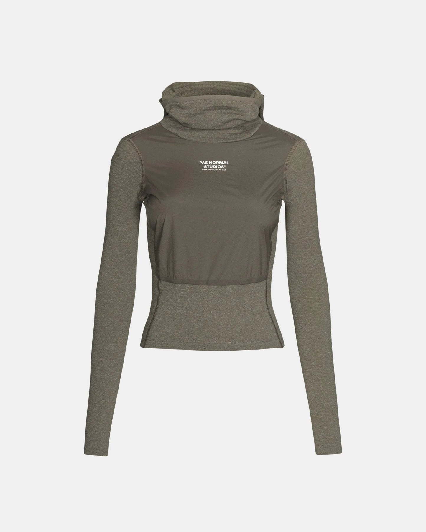 PAS NORMAL STUDIOS Women's Thermal Hooded Windproof Base Layer - Dark Stone