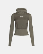 PAS NORMAL STUDIOS Women's Thermal Hooded Windproof Base Layer - Dark Stone
