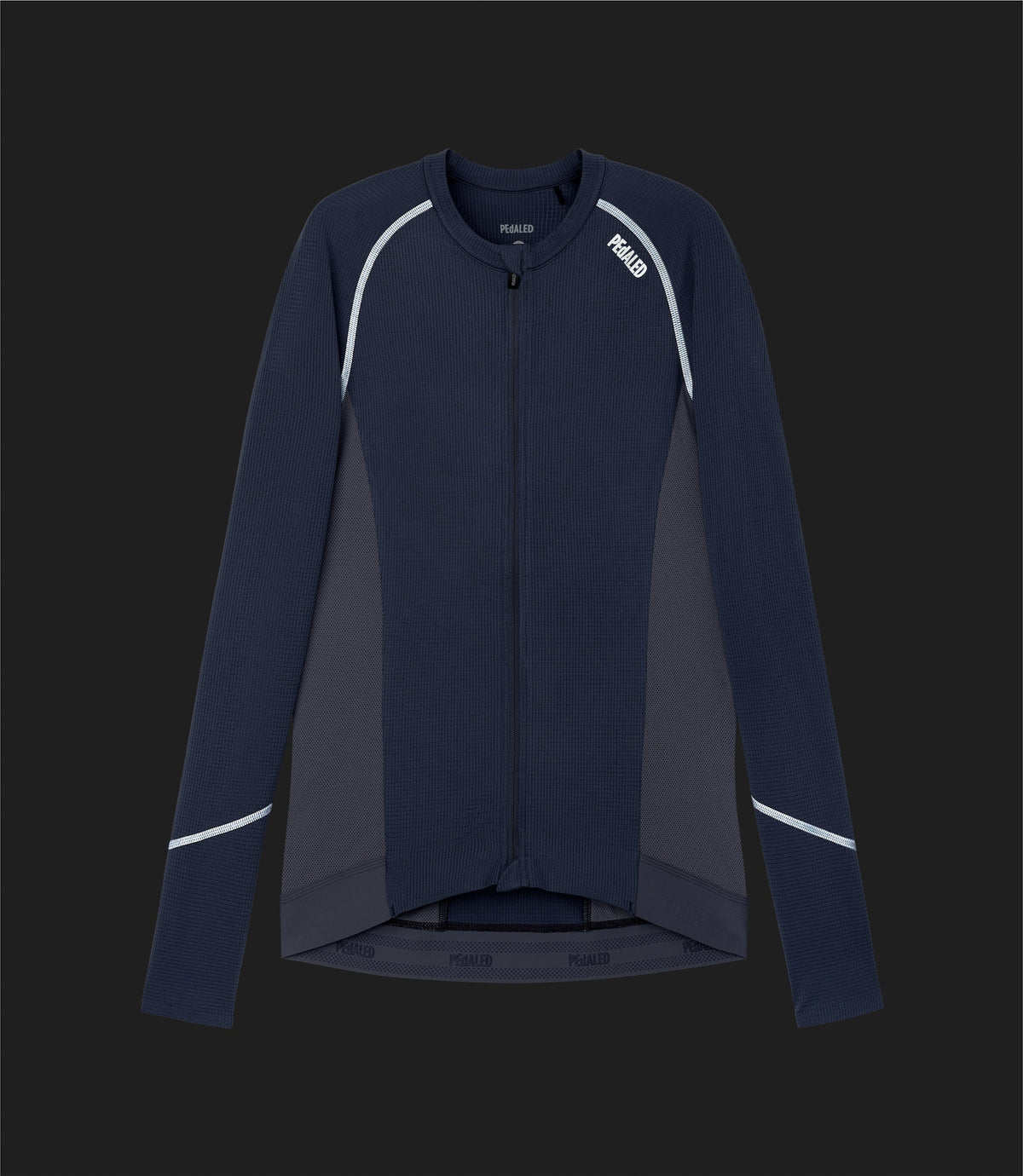 PEDALED ELEMENT COOLAIR REFLECTIVE LONG SLEEVE JERSEY - SKIPPER BLUE