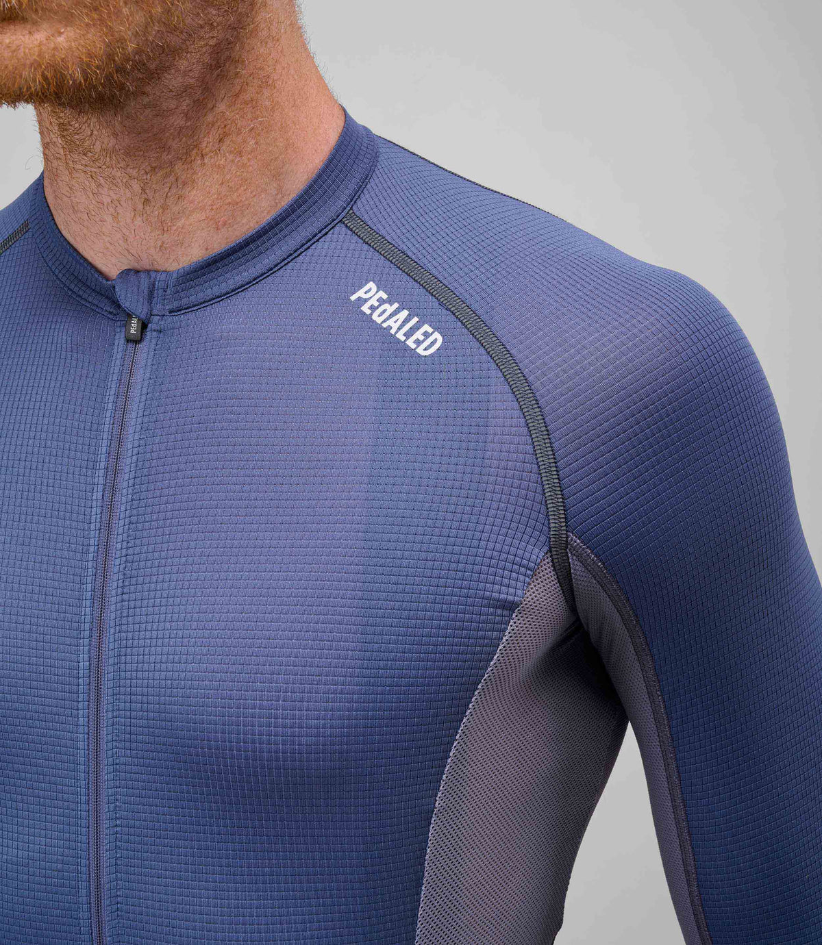 PEDALED ELEMENT COOLAIR REFLECTIVE LONG SLEEVE JERSEY - SKIPPER BLUE
