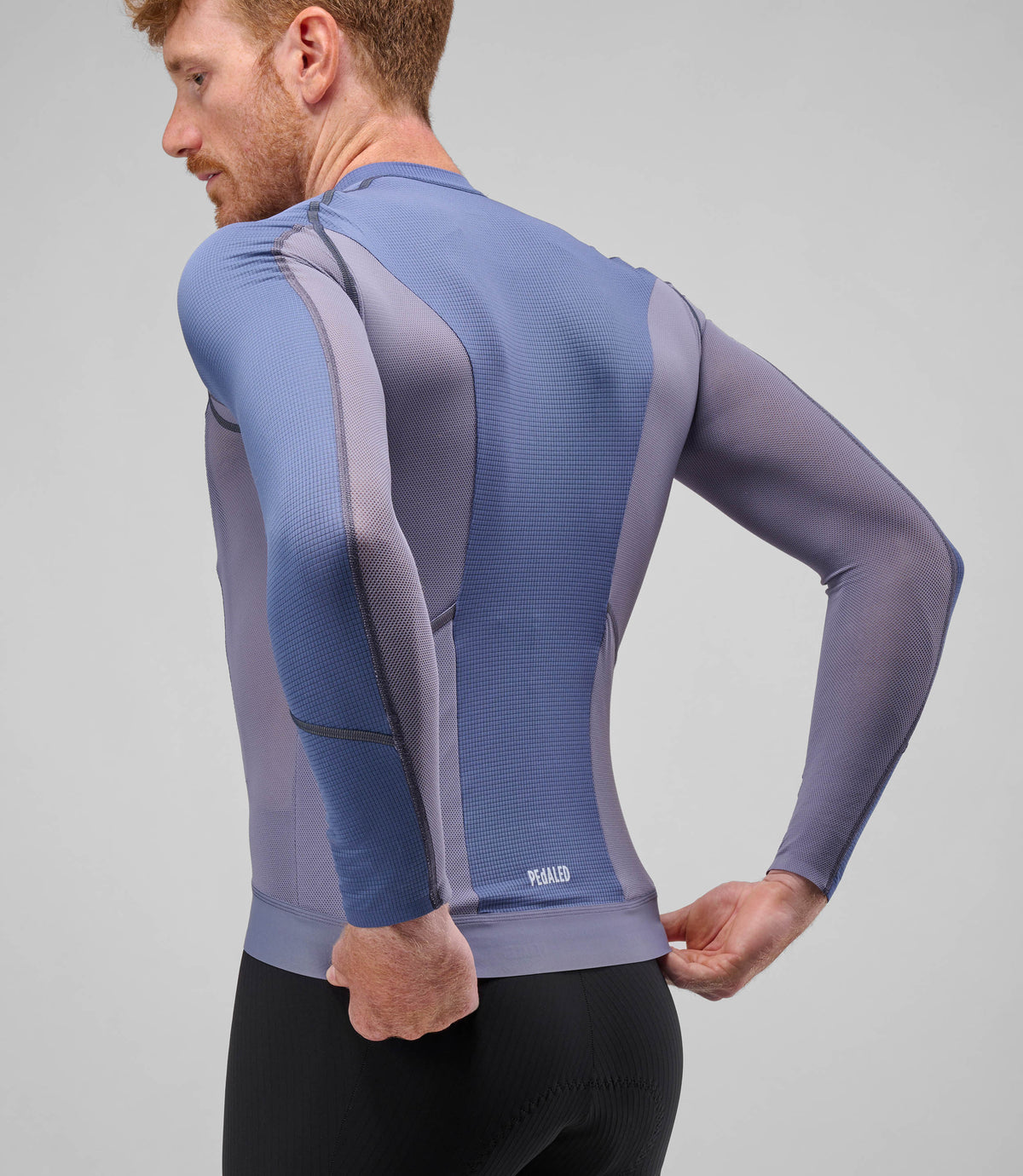 PEDALED ELEMENT COOLAIR REFLECTIVE LONG SLEEVE JERSEY - SKIPPER BLUE