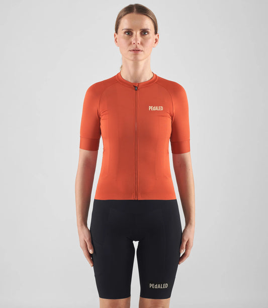 PEDALED Element Lightweight Women Cycling Jersey - Brick Red