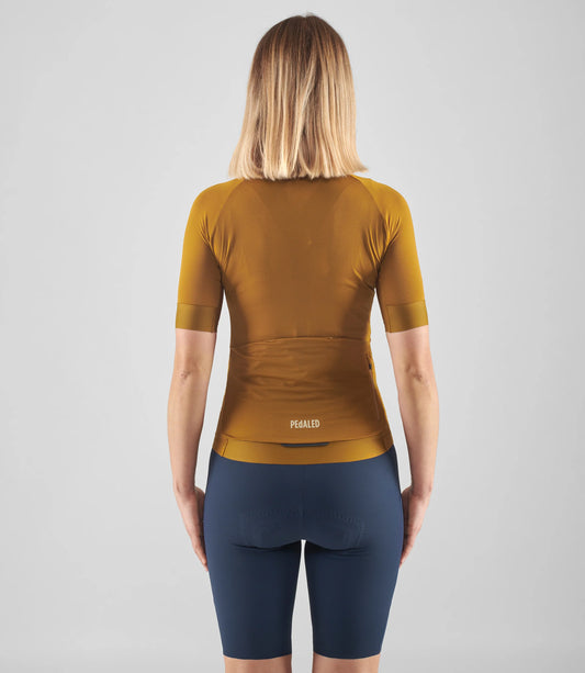 PEDALED Element Lightweight Women Cycling Jersey - Mustard
