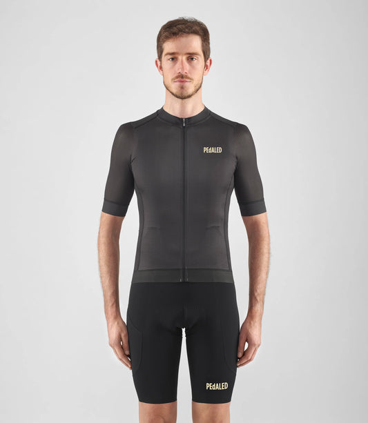 PEDALED Element Mesh Cycling Jersey - Charcoal Gray